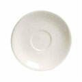 Tuxton China Reno 5 in. Wide Rim Demitasse Saucer - White Porcelain - 3 Dozen TRE-036